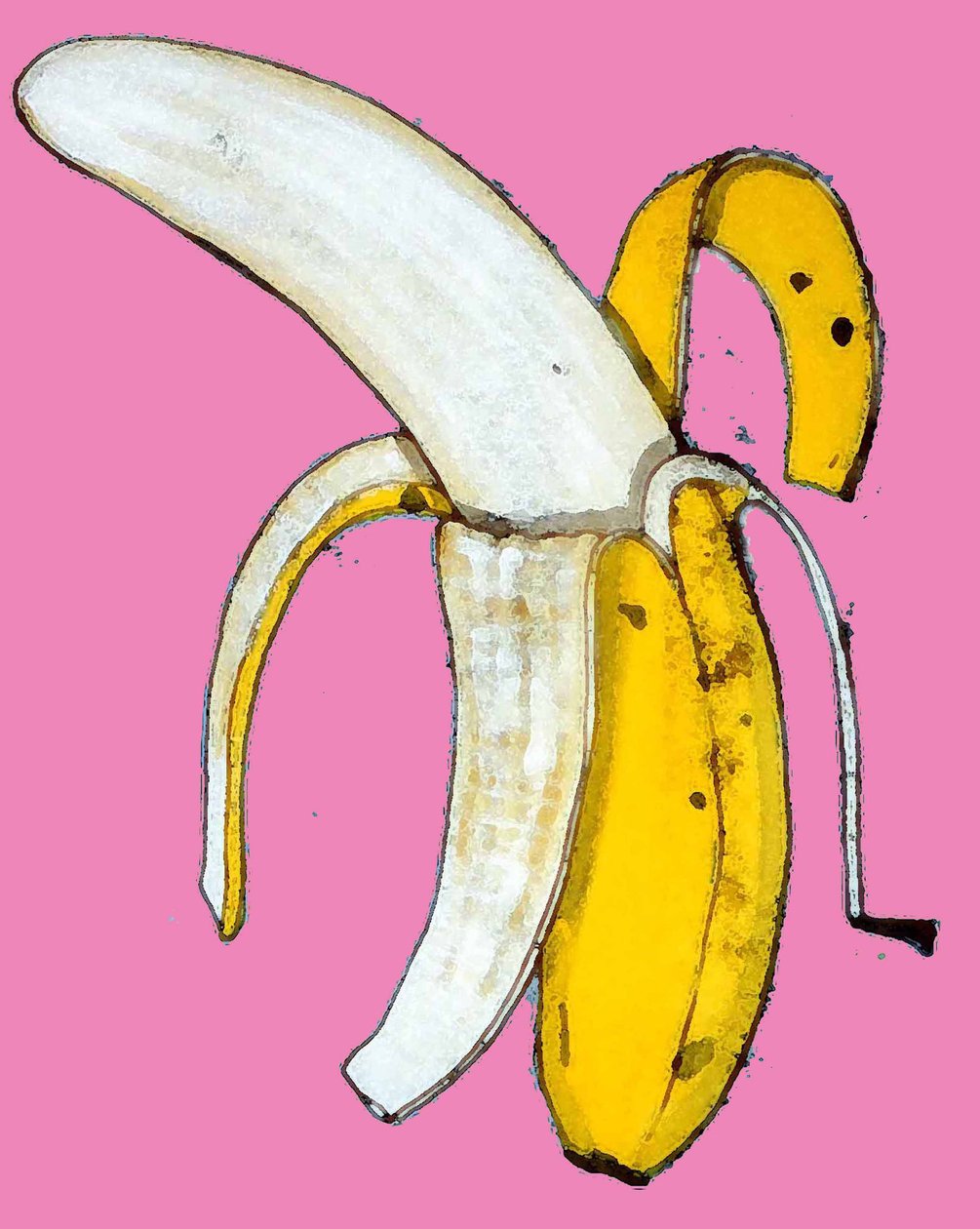 Banan, 2014 (monoprint med blæk) af Sarah Thompson Engels