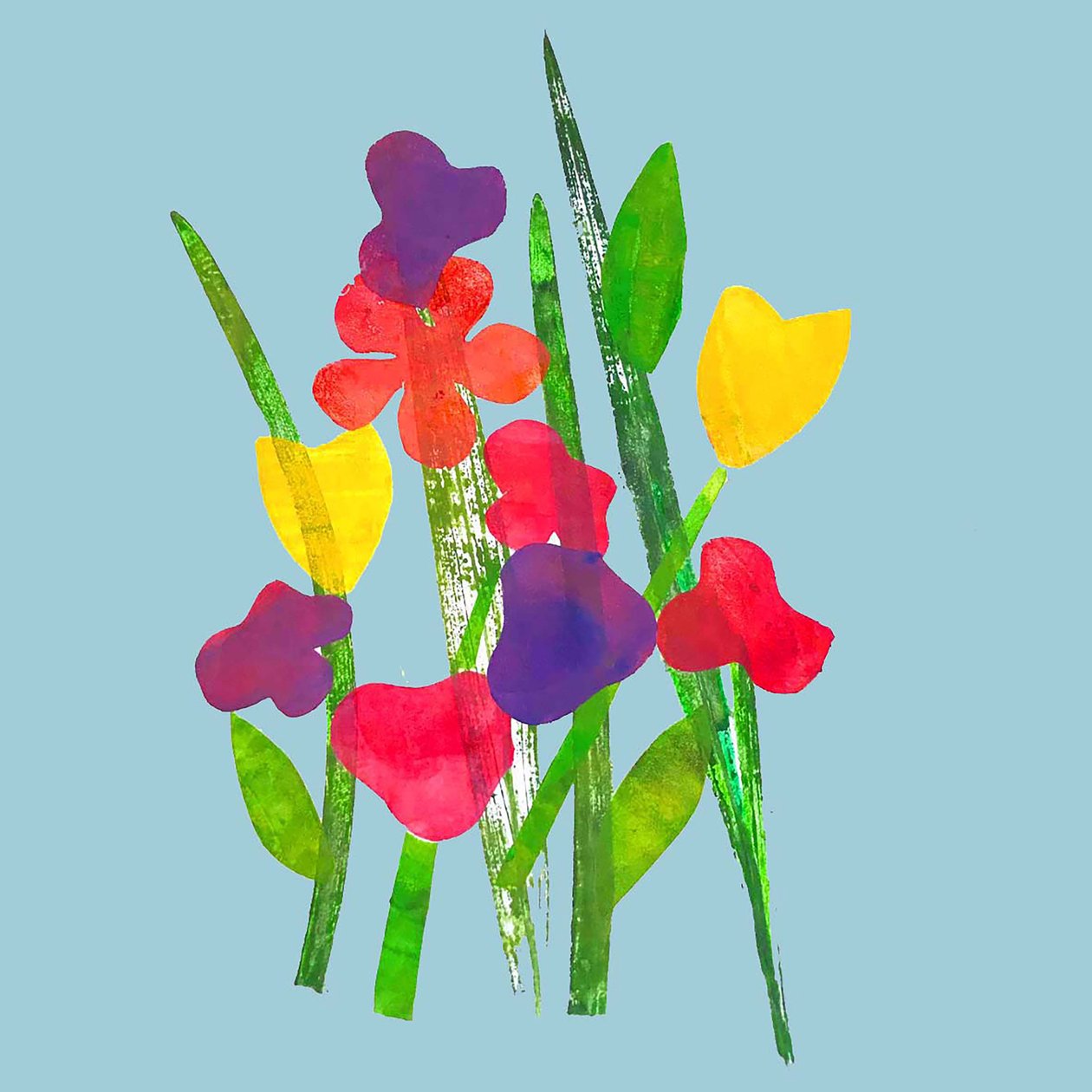 Blooms, 2019 (blæk monoprint) af Sarah Thompson Engels