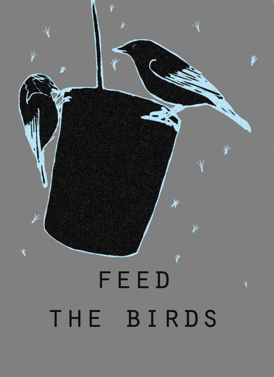 Feed the birds, 2018, (digital tegning) af Sarah Thompson Engels