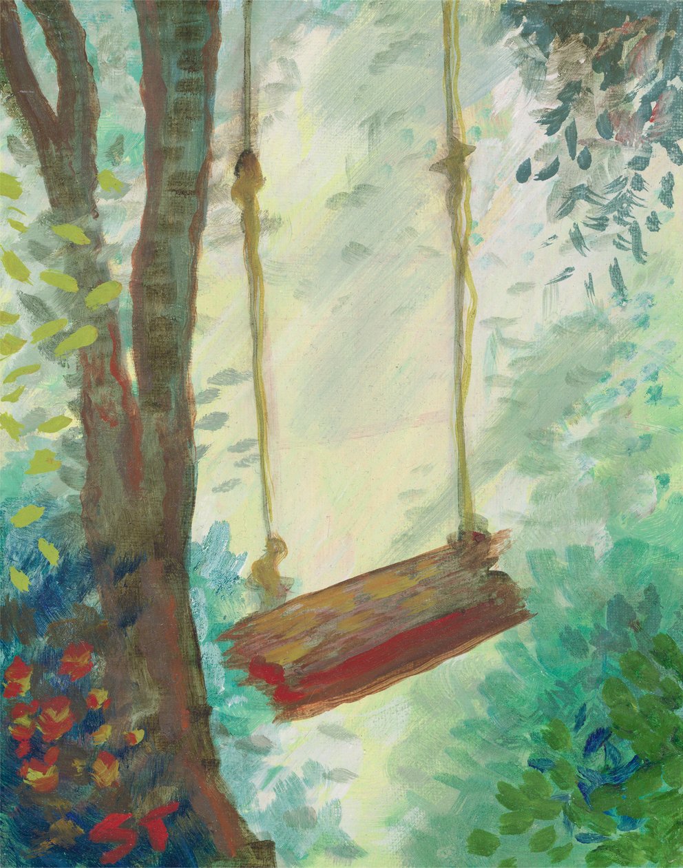 Her Swing, ca. 2021 (olie på lærred) af Sarah Tudor