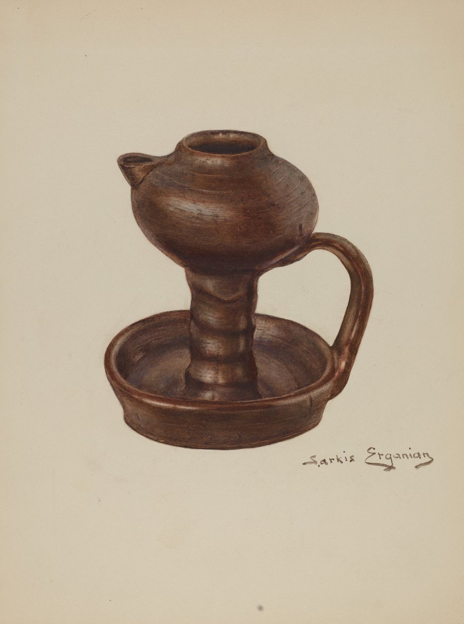 Fedtlampe, ca. 1939. af Sarkis Erganian