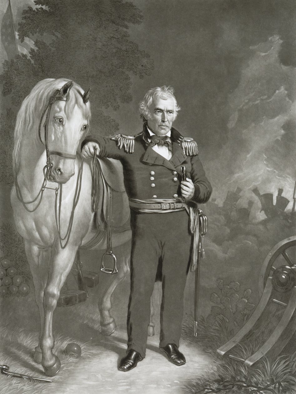 Generalmajor Zachary Taylor, 1849-1852 (mezzotint på vævet papir) af Sartain and Sloanaker Sartain and Sloanaker
