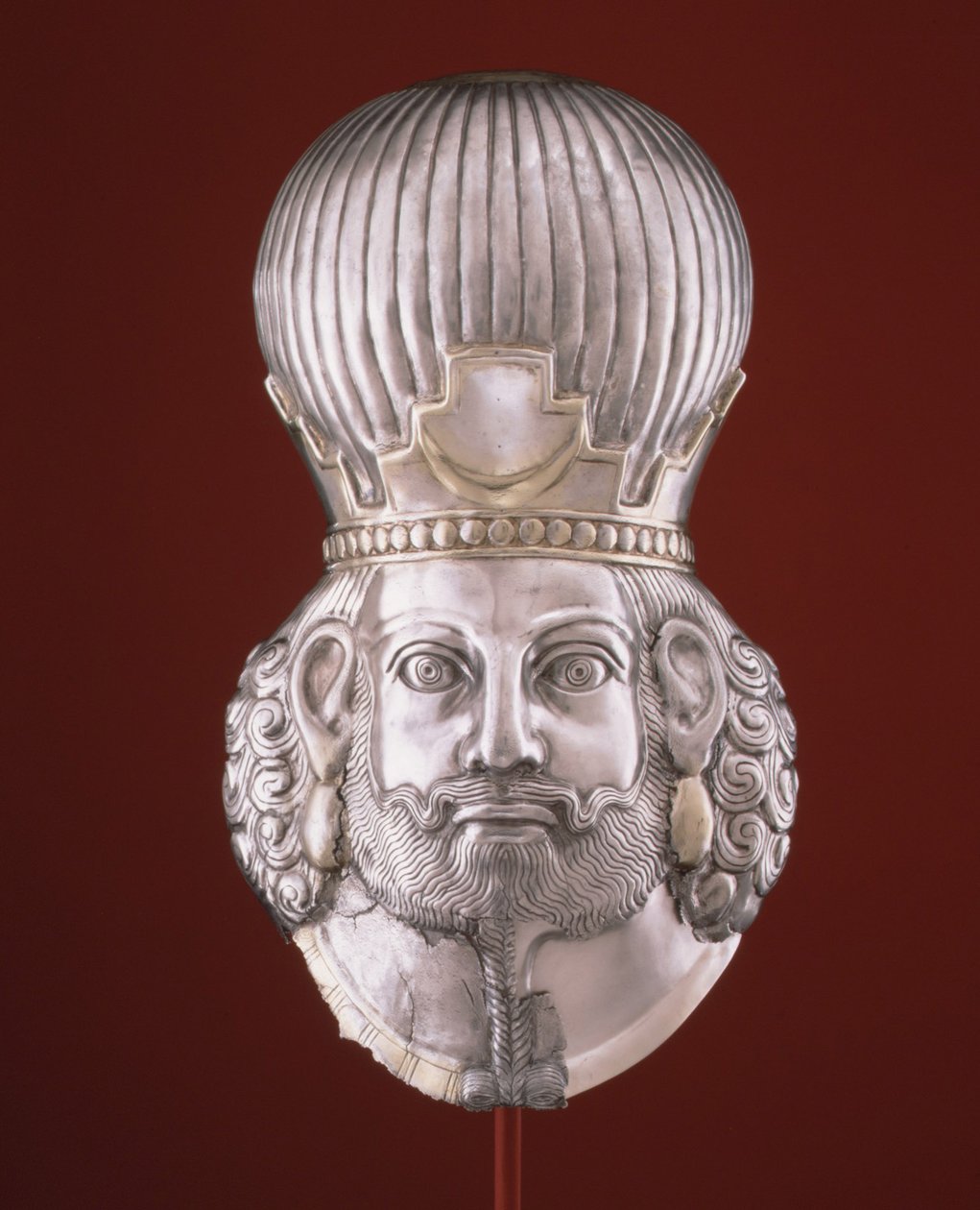 Hoved af en konge, ca. 4. århundrede (sølv, kviksølvforgyldning) af Sasanian School