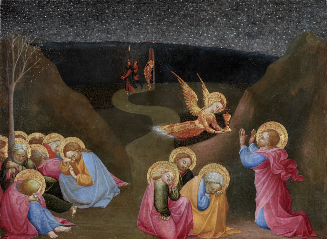 Agony in the Garden, ca.1400-50 (tempera på poppeltræ) af Sassetta c.1392 1450 Sassetta c.1392 1450