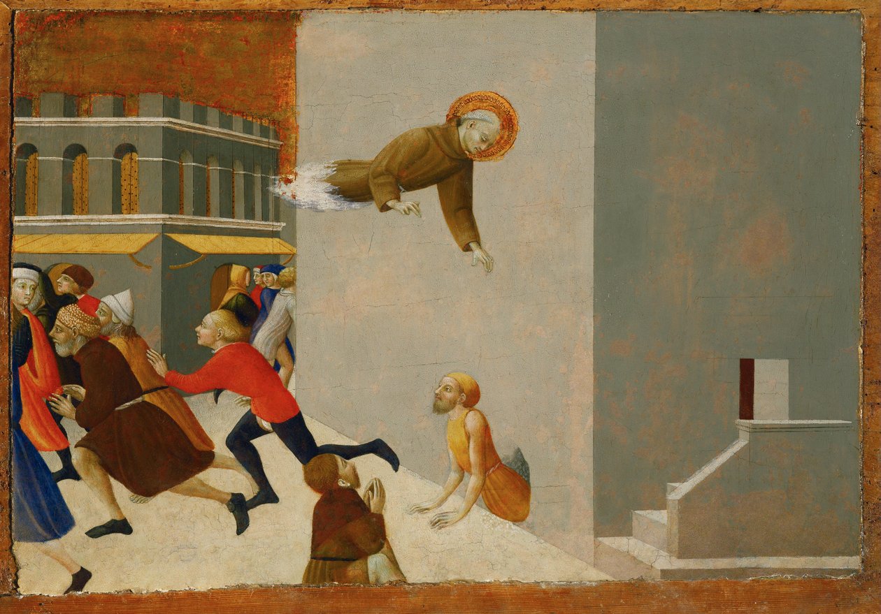 Den salige Rasini befrier en fattig mand fra et florentinsk fængsel ... af Sassetta (c.1392-1450)