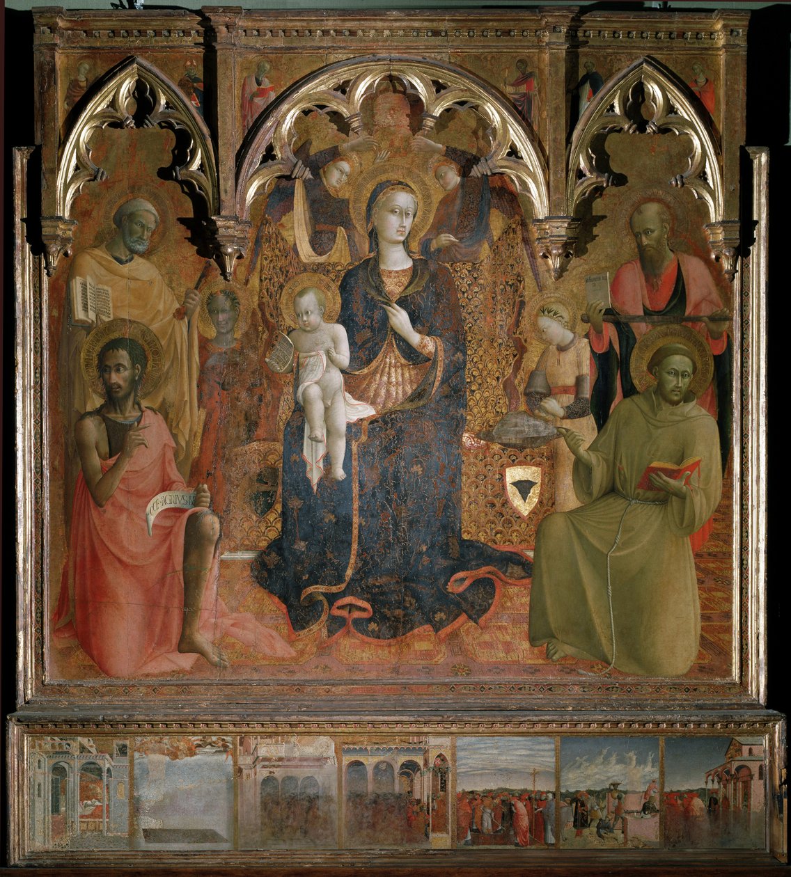 Polyptykon af Vor Frue af Sne - Tempera på træ af Sassetta (c.1392 1450)
