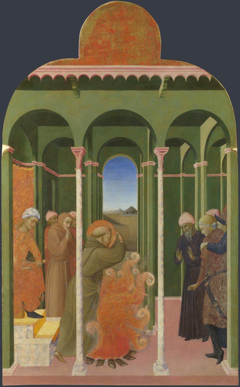 Sankt Frans før sultanen fra Borgo del Santo Sepolcro altertavle, 1437-1444 af Sassetta