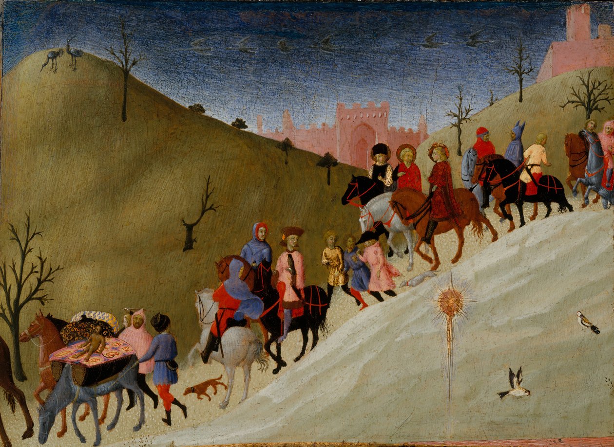 Magiernes rejse, ca. 1433-35. af Sassetta