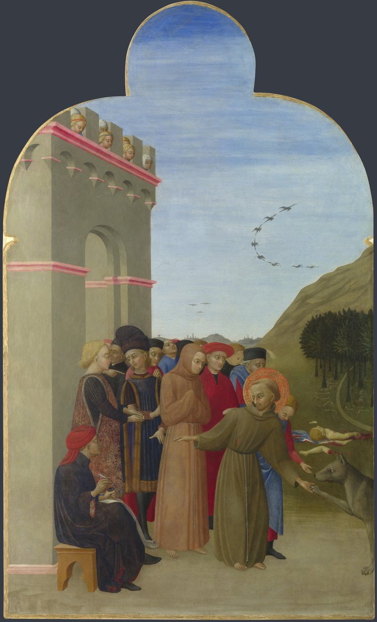 The Wolf of Gubbio fra Borgo del Santo Sepolcro altertavle, 1437-1444. af Sassetta