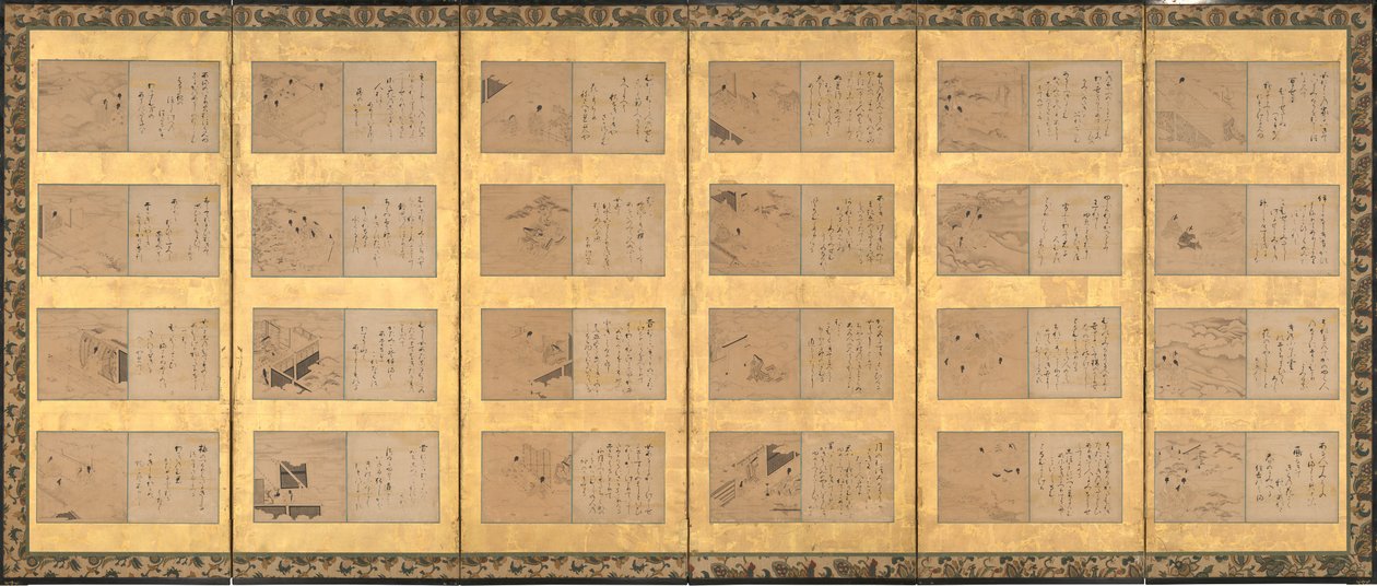 49 scener fra Tales of Ise Ise monogatari, midten af det 17. århundrede. af Satomura Genchin