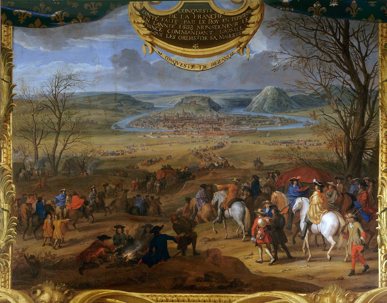 Handlingen af Louis II Prins af Bourbon Conde (Bourbon-Conde) kaldet Grand Conde (1621-1686), erobring af Franche-Comte (Franche Comte) af Sauveur Le Conte