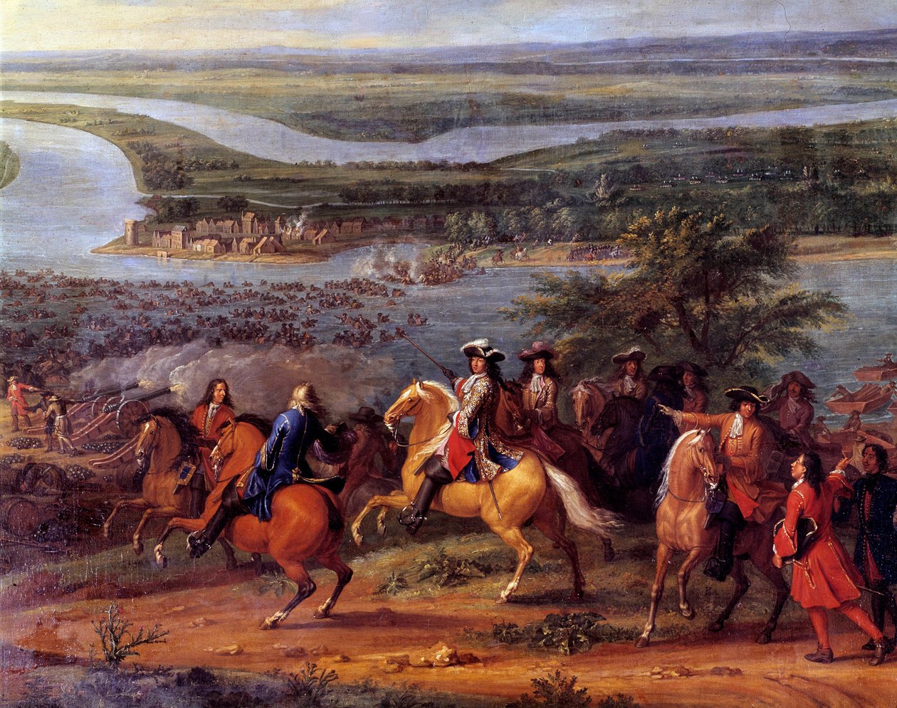 The Actions of the Great Conde, passage af Rhinen af Sauveur Le Conte