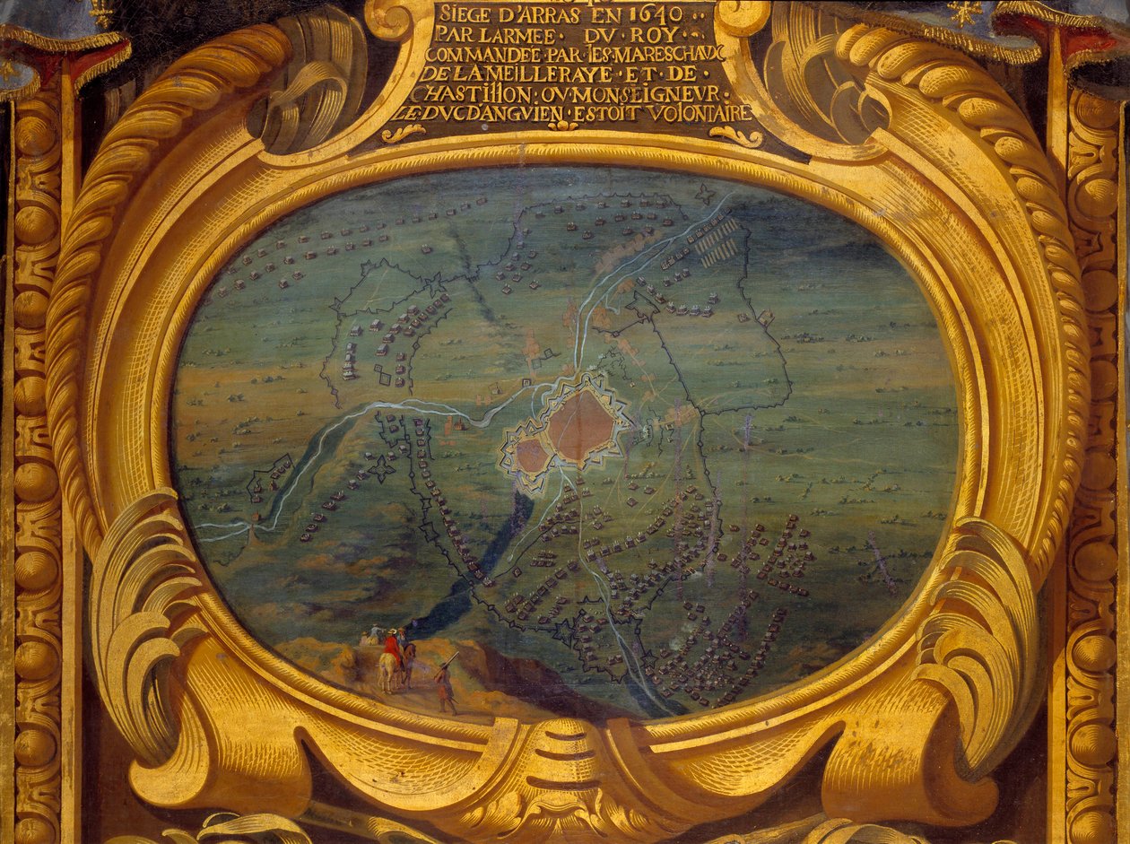 Trediveårskrig (1618-1648): kort, der repræsenterer Arras sæde af Sauveur Le Conte