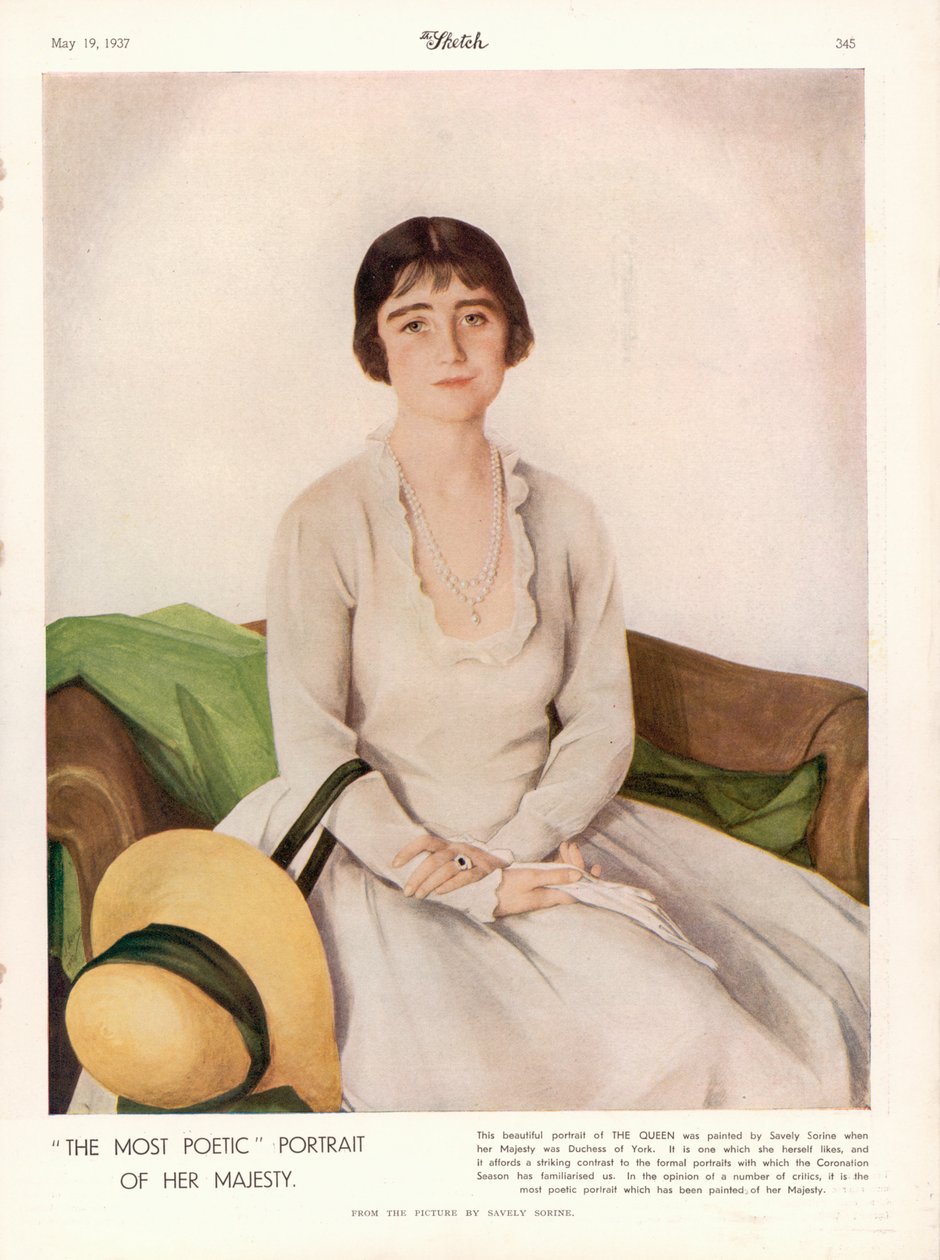 Portræt af Hendes Majestæt Dronning Elizabeth (1900-2002) fra 