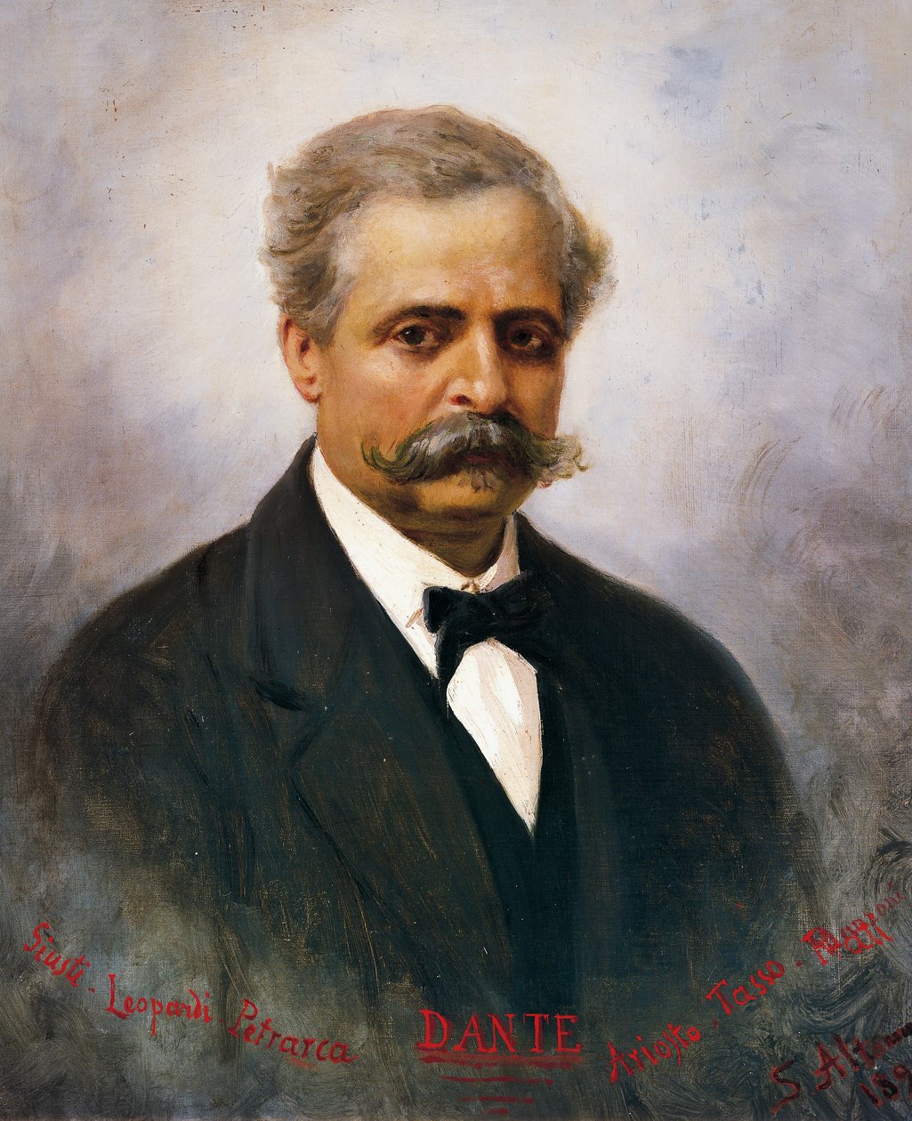 Portræt af Francesco De Sanctis (1817-83), italiensk litteraturkritiker og historiker, maleri af Saverio Altamura af Saverio Altamura