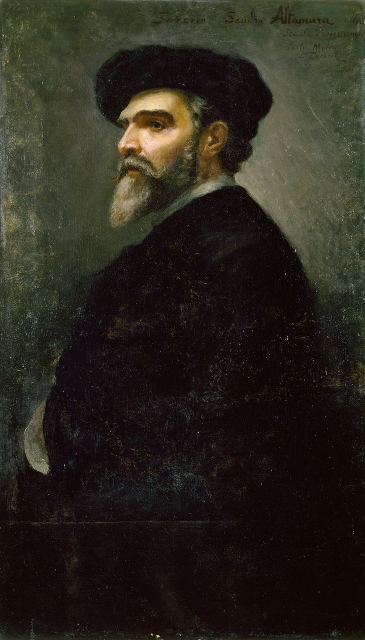 Selvportræt af Saverio Francesco Altamura (1822-1897), olie på lærred af Saverio Altamura