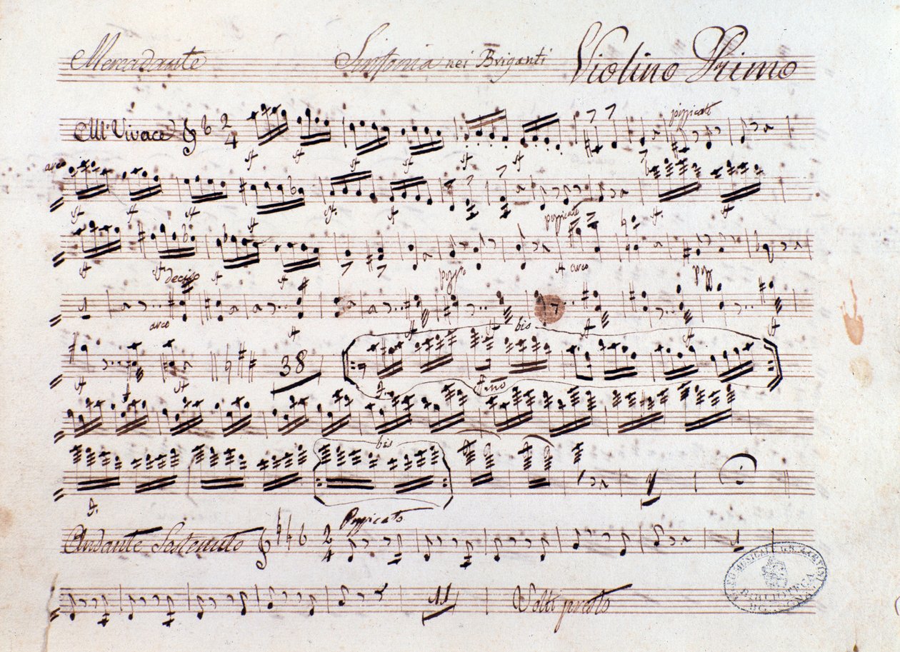 Partitur af The Brigands opera af Mercadante (1836) af Saverio Mercadante