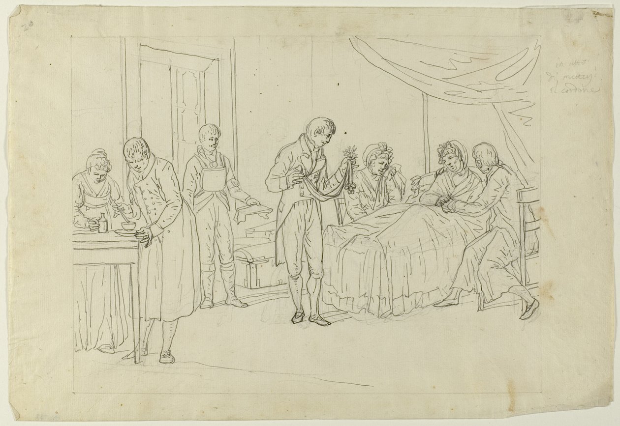 Sygesengsscene af Saverio della Gatta