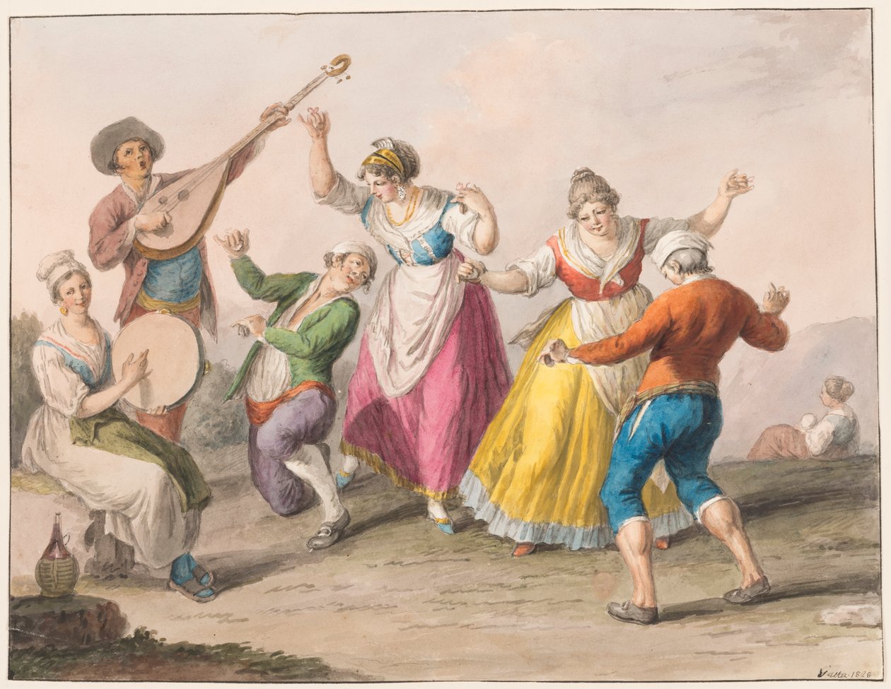 Vand farve; Tarantella dansere af Saverio della Gatta