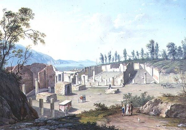 Store turister ved ruinerne i Pozzuoli, nær Napoli af Saviero Xavier della Gatta