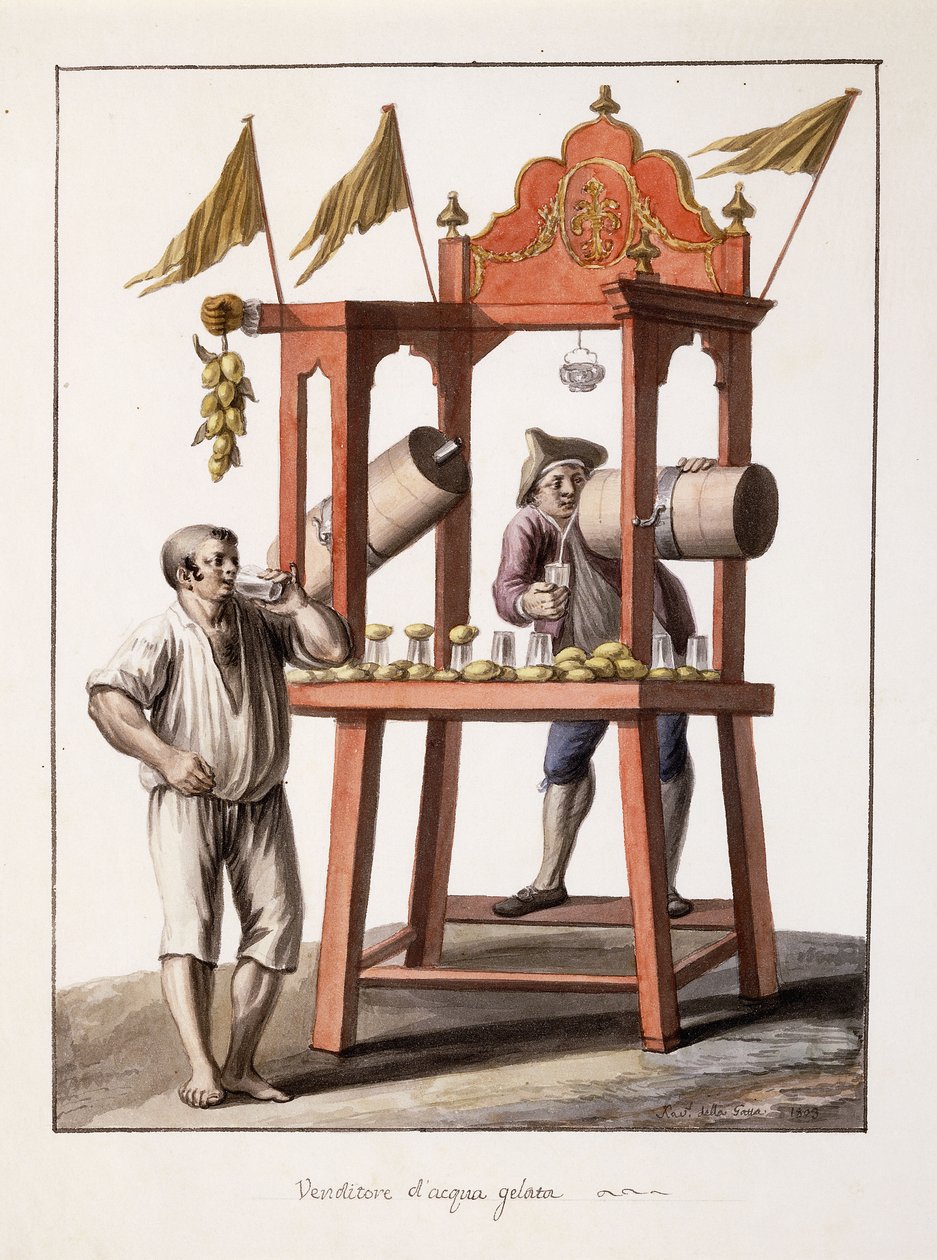 Isvandsleverandør; Sælger af frosset vand, 1803 af Saviero Xavier della Gatta