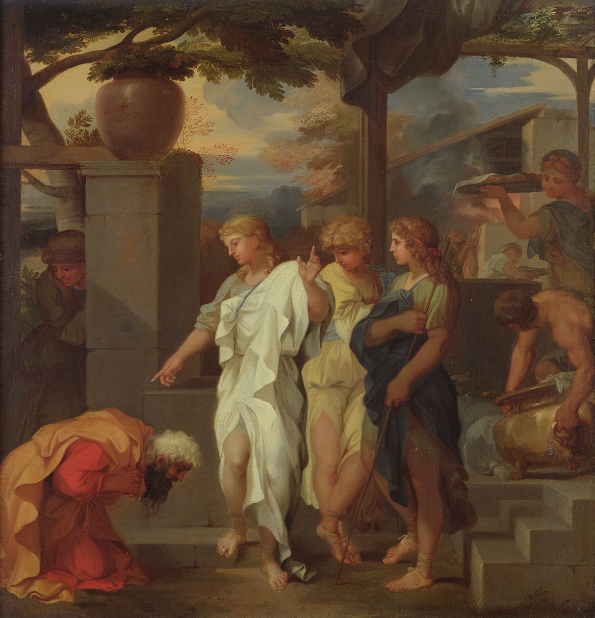 Abraham og de tre engle af Sébastien Bourdon