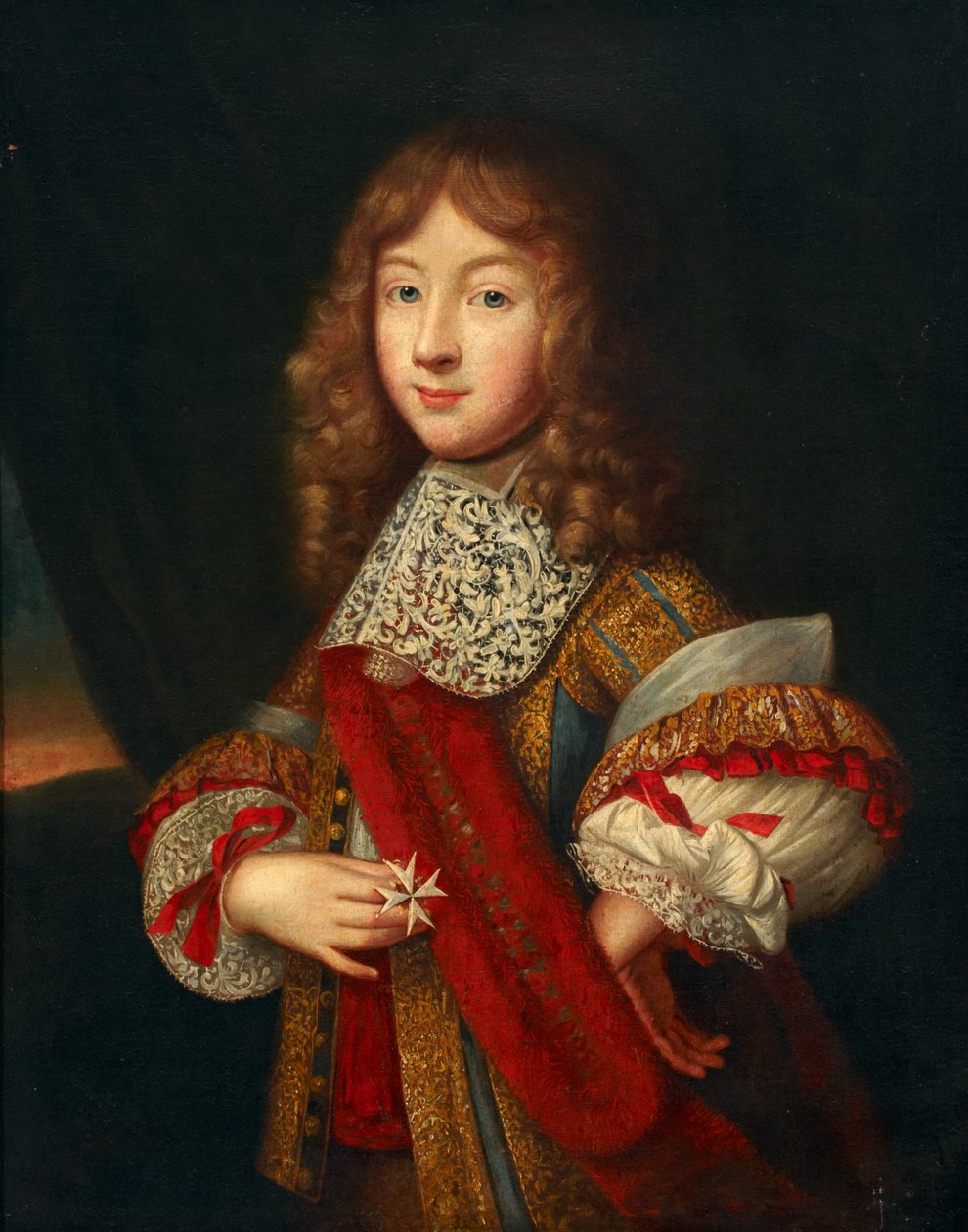 Portræt af en ung ridder med insignier, ca. 1700 af Sébastien Bourdon