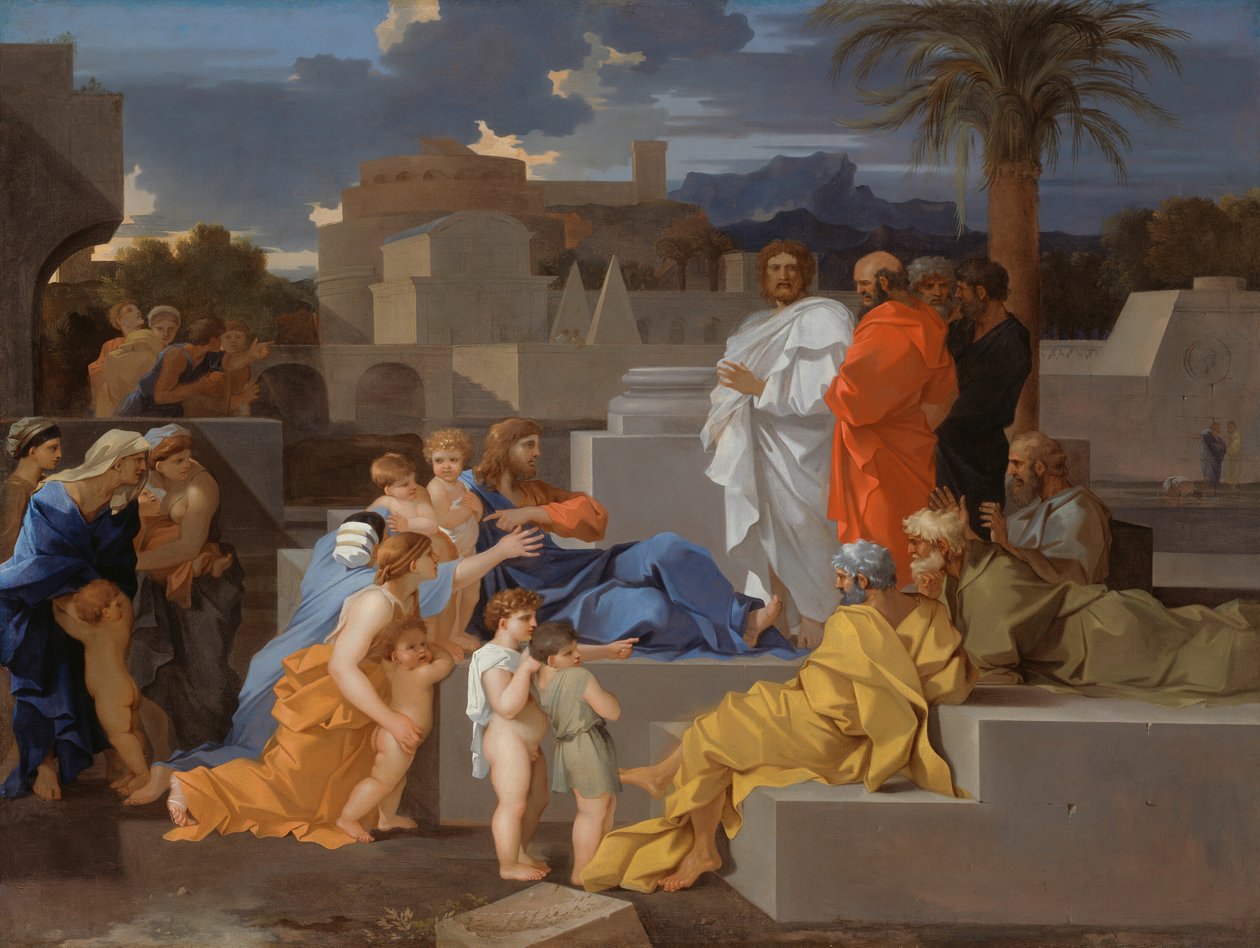 Kristus, der modtager børnene, ca. 1655. af Sébastien Bourdon