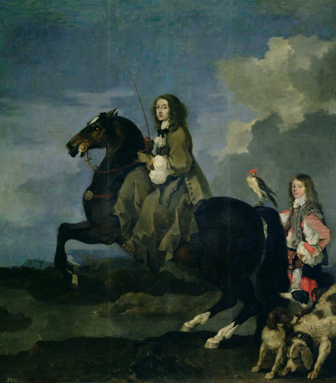 Christina af Sverige (1626-89) til hest af Sébastien Bourdon