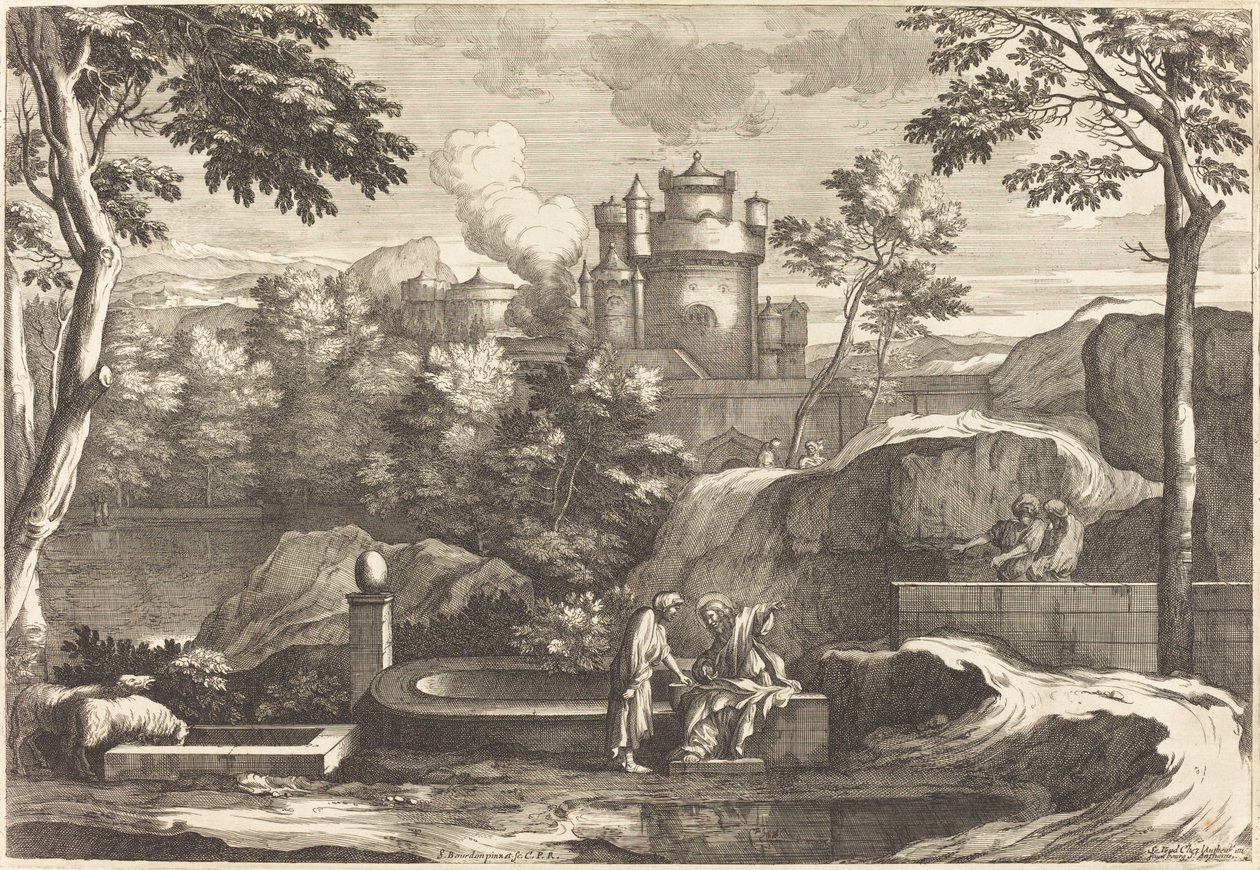 Jesus og samaritaneren af Sébastien Bourdon