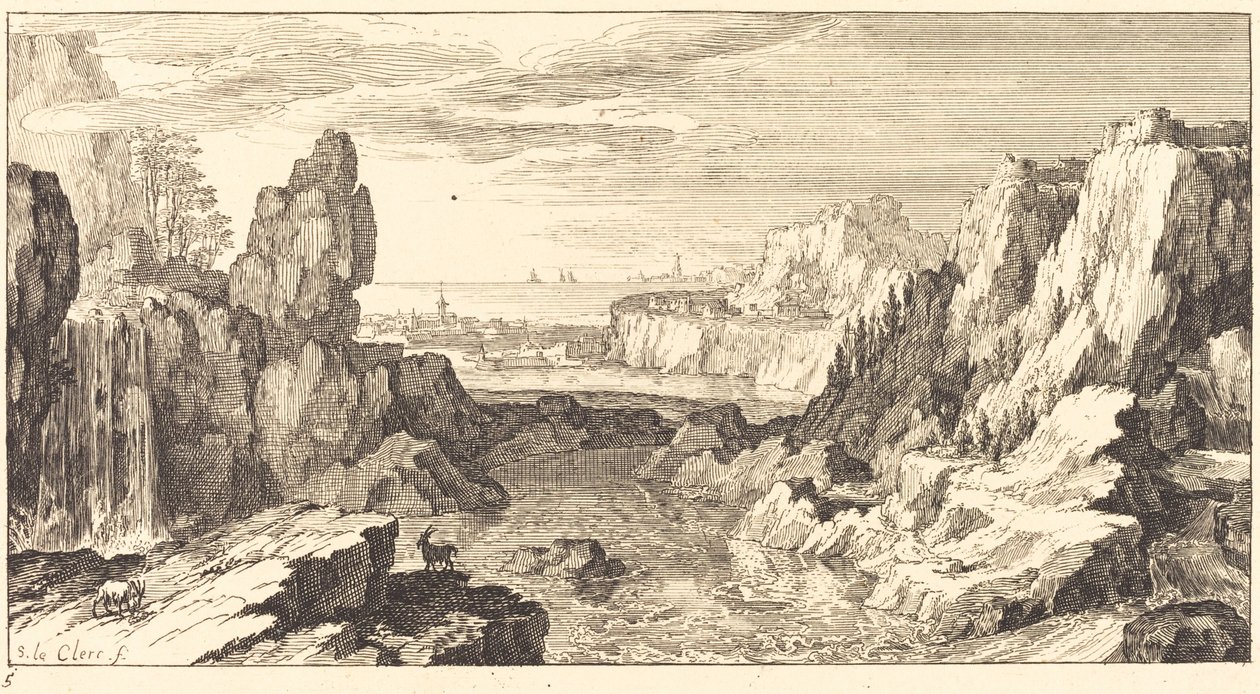 Bjerglandskab af Sébastien  Le Clerc I