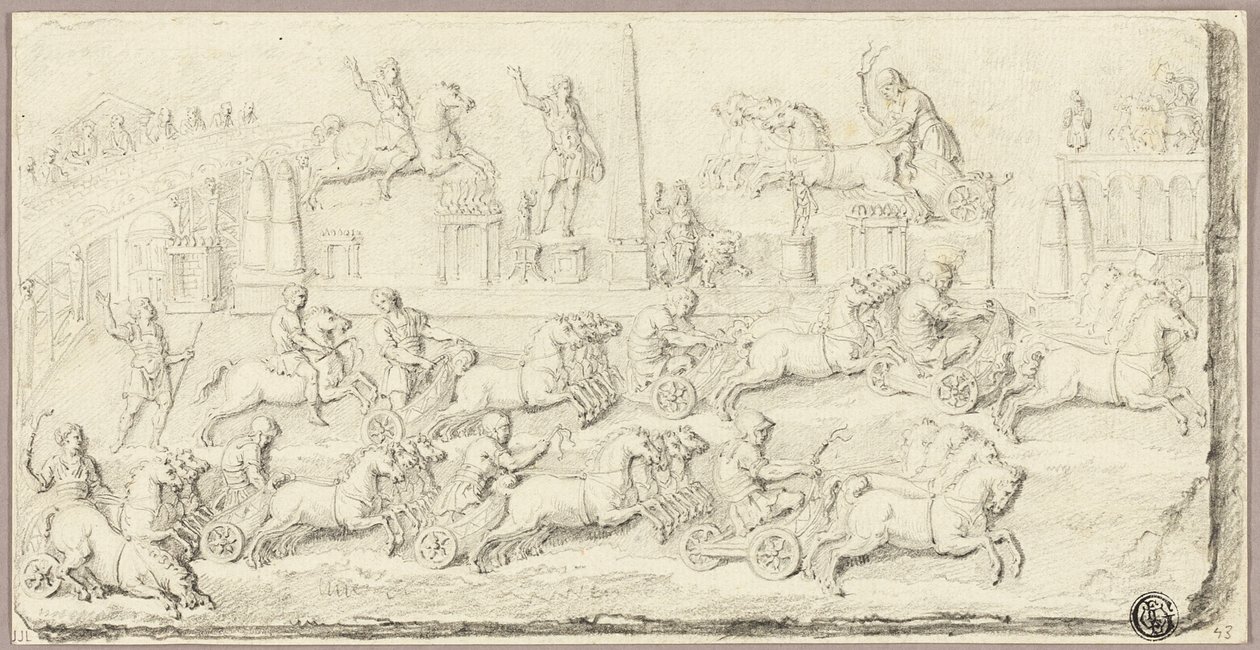 Romersk vognløb (efter antikt basrelief) af Sébastien Le Clerc the Younger