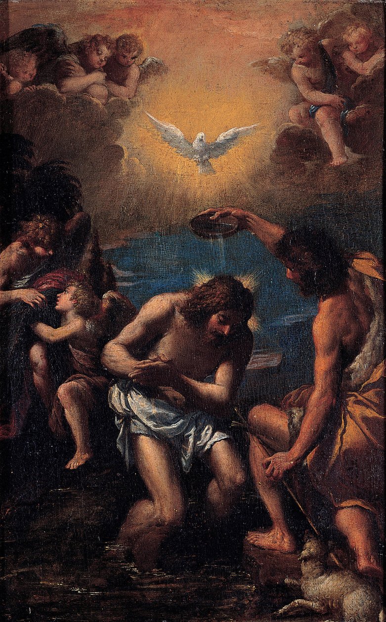 Kristi dåb, 1585-1590 af Sigismondo Scarsellino