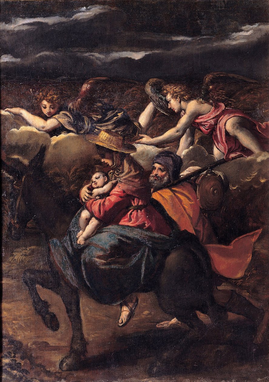 Flugten til Egypten, 1585 af Sigismondo Scarsellino