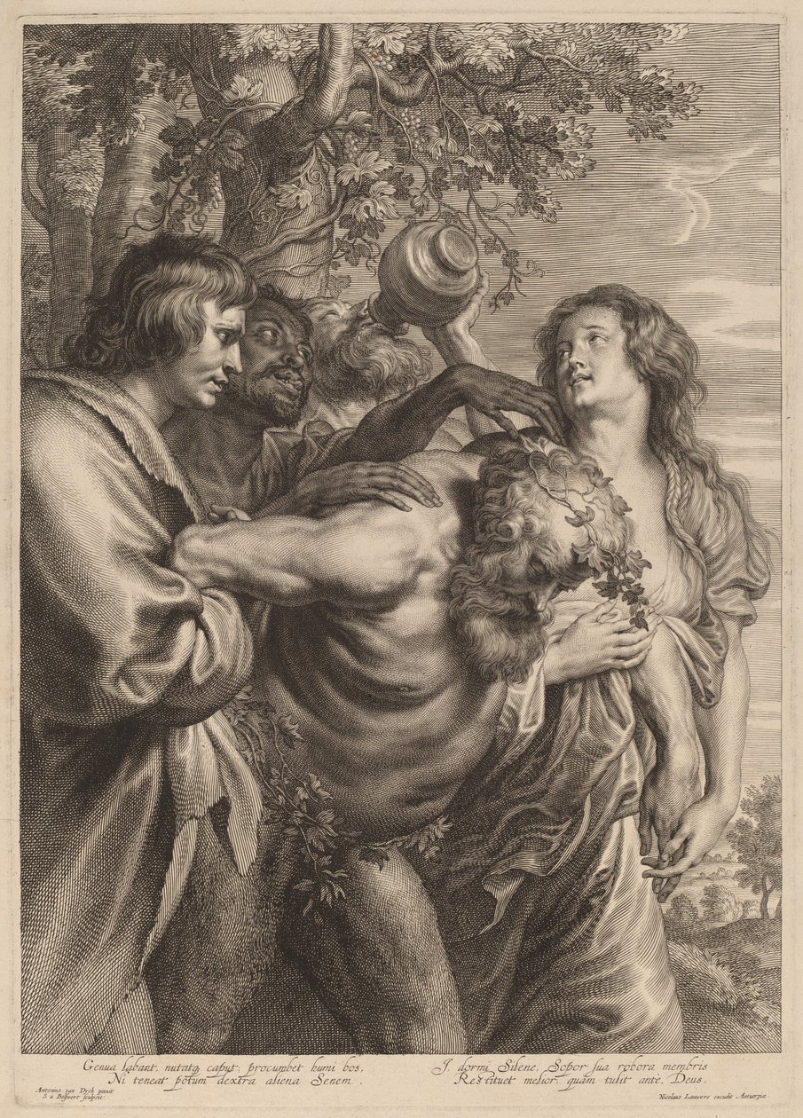 Drunken Silenus af Schelte Adams Bolswert after Sir Anthony van Dyck