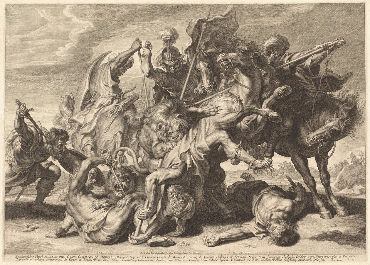 Løvejagt af Schelte Adams Bolswert after Sir Peter Paul Rubens