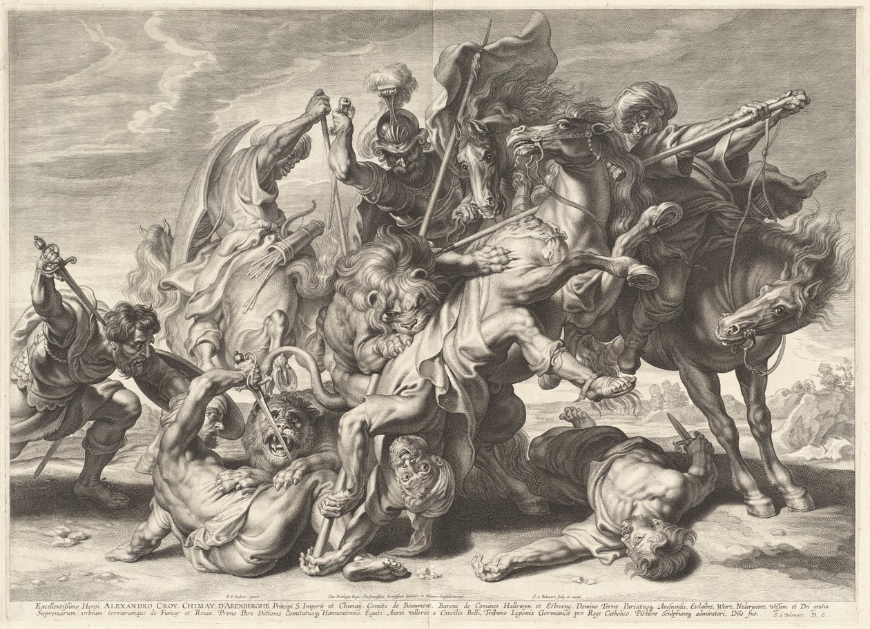 Løvejagt af Schelte Adams Bolswert after Sir Peter Paul Rubens