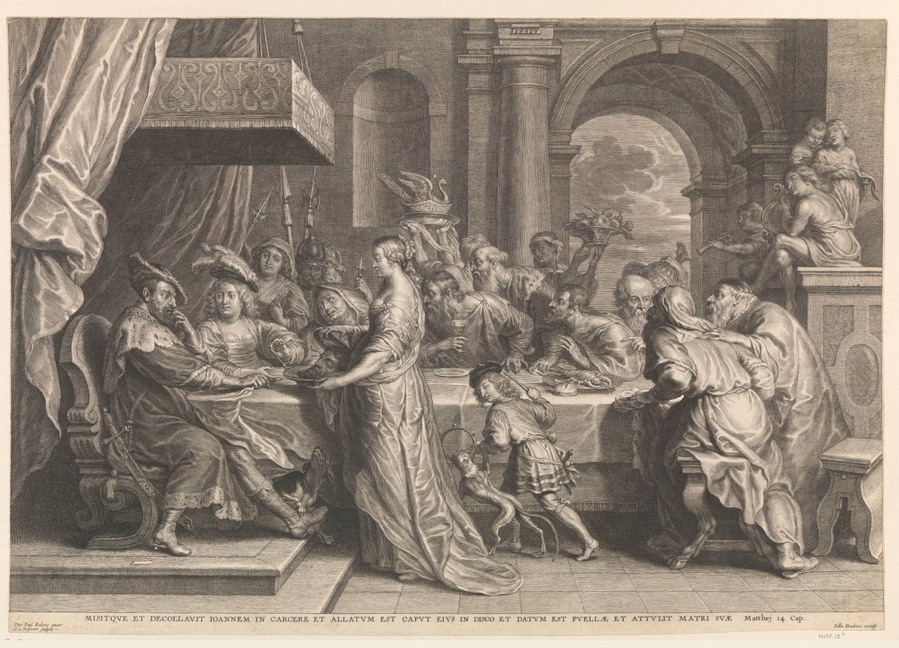 Salome viser Johannes Døberens hoved til Herodes af Schelte Adamsz. Bolswert