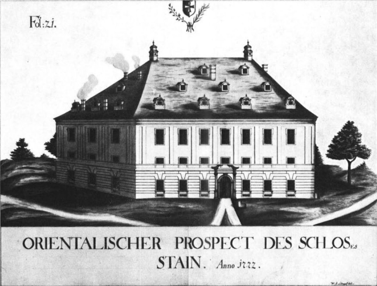 Stein Slot fra Oriental Prospectus (1772) af Schnepf af Schnepf