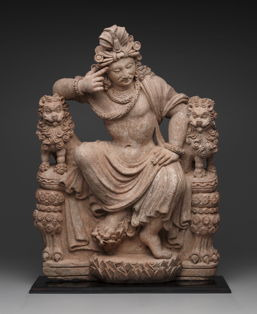 Tænkende Bodhisattva, 4. til 6. århundrede e.Kr. (terracotta) af School Afghan