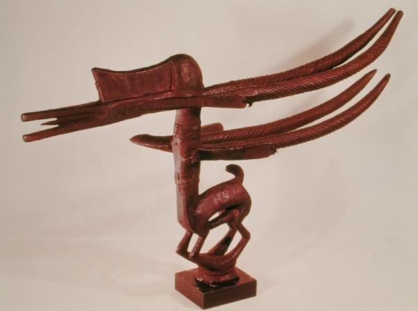 Antilope, en del af en Tuywara maske fra Elfenbenskysten (træ) af School African