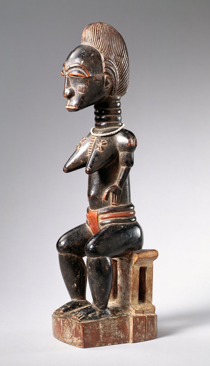 Baule siddende kvindefigur (træ) (se også 186366 af School African
