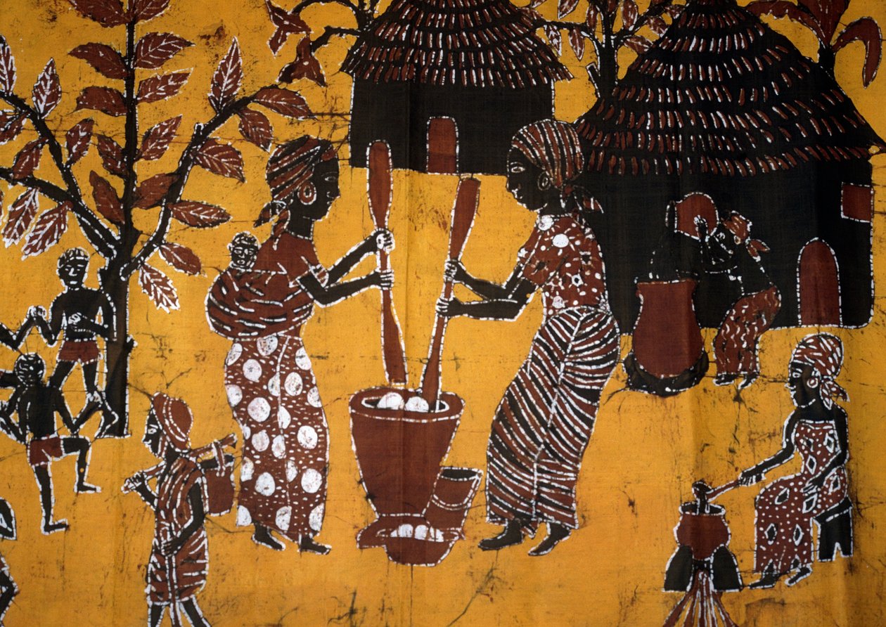 Stof lavet ved hjælp af batik teknik, Togo håndværk af School African