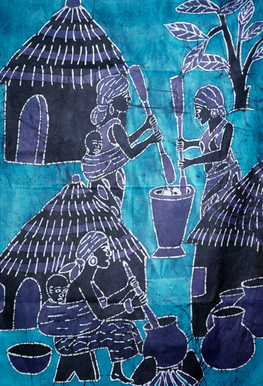 Stof lavet ved hjælp af batik teknik, Togo håndværk af School African