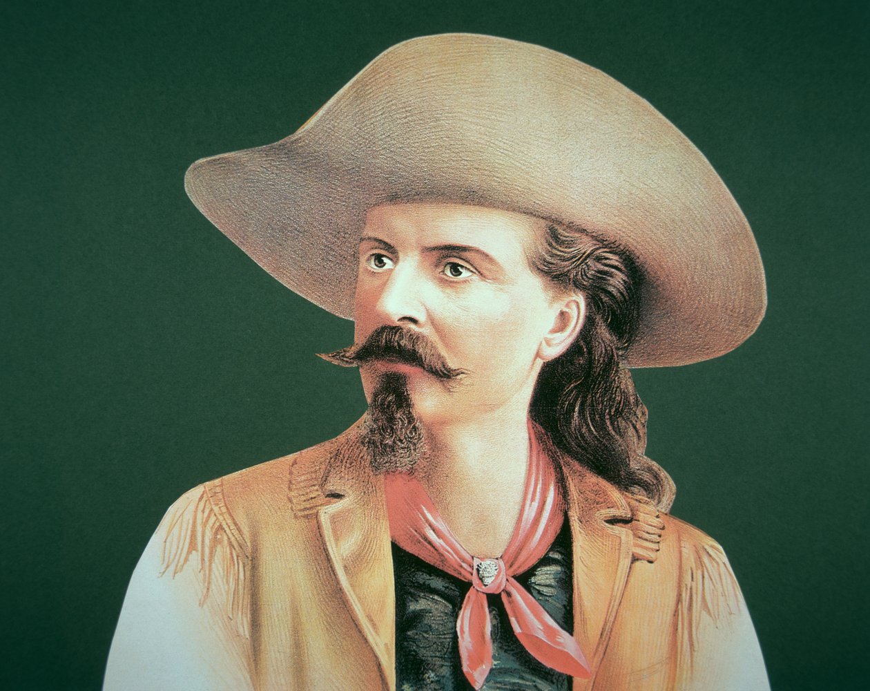 Buffalo Bill (1846-1917) (farve litho) af School American