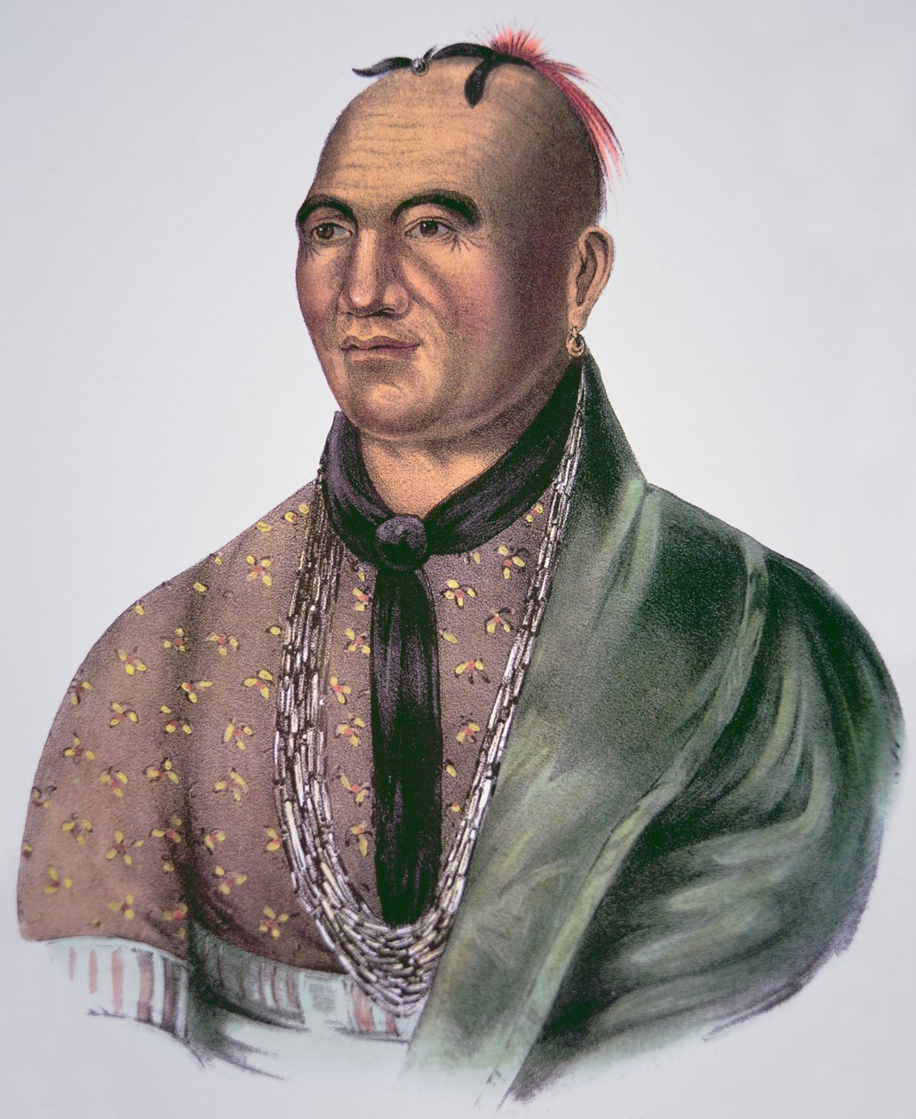 Joseph Brant (1742-1807) høvding for Mohawks (farve litho) af School American