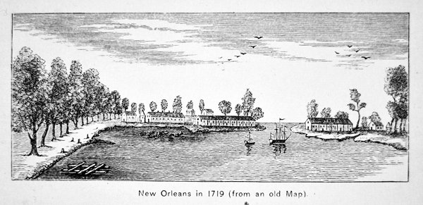 New Orleans i 1719 (litho) af School American
