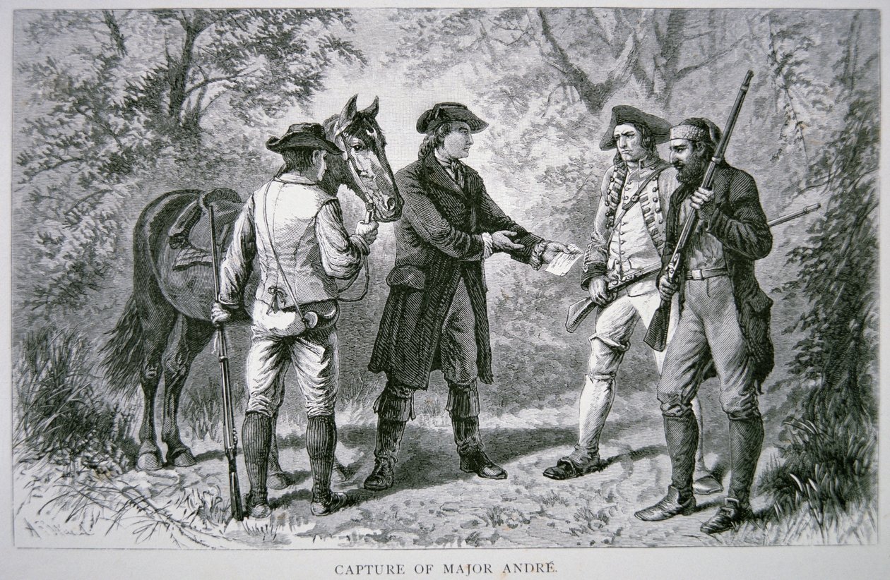Tilfangetagelsen af major John Andre (litho) af School American