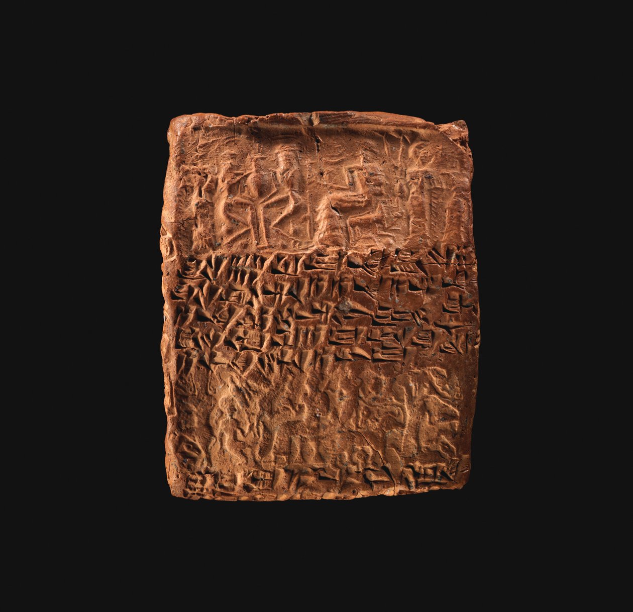 Kileskrifttabletæske imponeret med fire cylinderforseglinger, ca. 20.–19. århundrede f.Kr. (ler) af School Assyrian