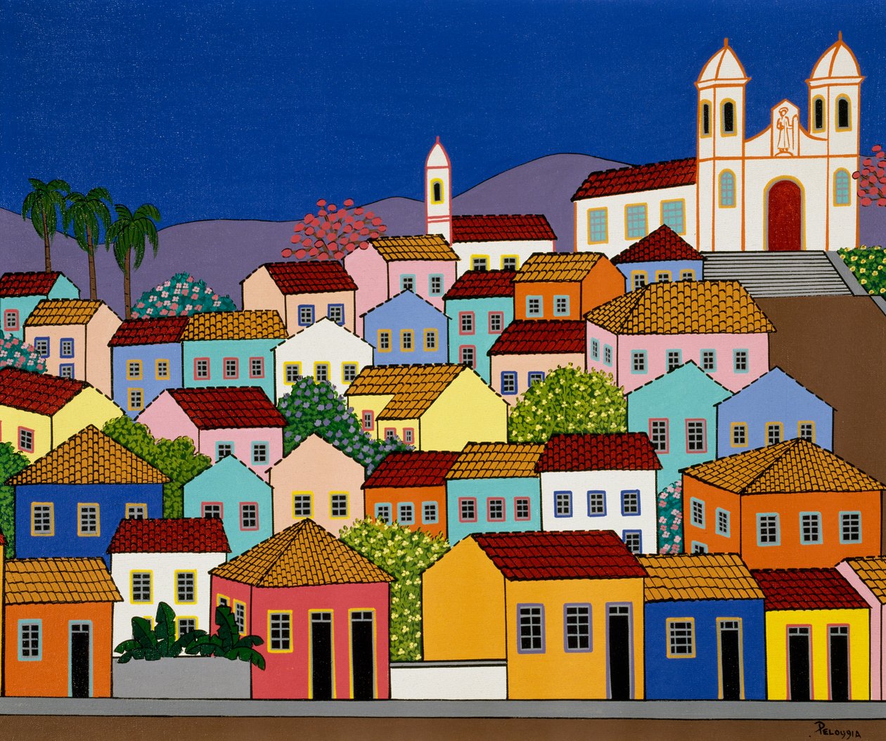 Den brasilianske by Ouro Preto med St. Francis of Paola-kirken på Piedale-bakken af School Brazilian